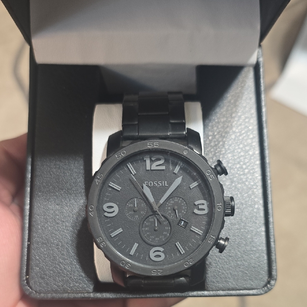 Fossil Matte Black Chronograph Watch